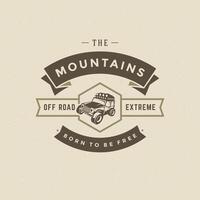 Off road car logo emblem illustration. vector