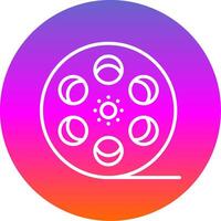 Film Reel Line Gradient Circle Icon vector