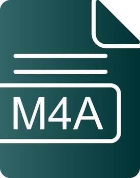M4A File Format Glyph Gradient Icon vector