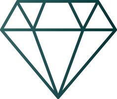 icono de degradado de línea de diamante vector