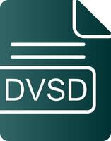 DVD archivo formato glifo degradado icono vector