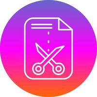 Cutting Line Gradient Circle Icon vector