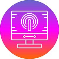 Computer Line Gradient Circle Icon vector