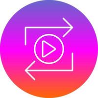 Replay Line Gradient Circle Icon vector