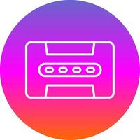 Cassette Line Gradient Circle Icon vector