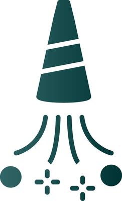 Party Horn Glyph Gradient Icon