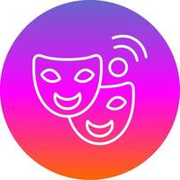 Drama Line Gradient Circle Icon vector