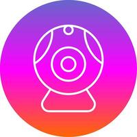 Web camera Line Gradient Circle Icon vector