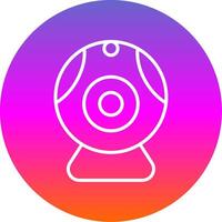 Web camera Line Gradient Circle Icon vector