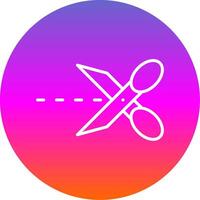 Cut Line Gradient Circle Icon vector