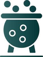 Cauldron Glyph Gradient Icon vector