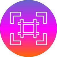 Grid Line Gradient Circle Icon vector
