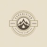 Mountains logo emblem illustration. vector