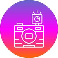 Photo Line Gradient Circle Icon vector