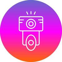 Camera Flash Line Gradient Circle Icon vector