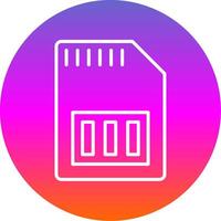 Sd Card Line Gradient Circle Icon vector