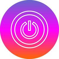 Power Button Line Gradient Circle Icon vector