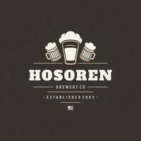 Beer Design Element in Vintage Style for Logotype vector