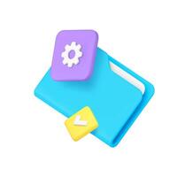 Document folder archive storage management settings file administration 3d icon realistic vector
