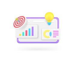 Business strategy analyzing planning marketing idea brainstorming development 3d icon vector