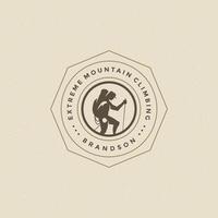 Climber logo emblem illustration. vector