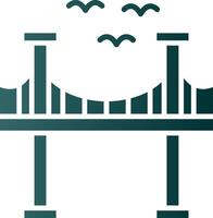 puente glifo degradado icono vector