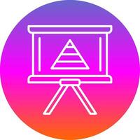 Pyramid Chart Line Gradient Circle Icon vector