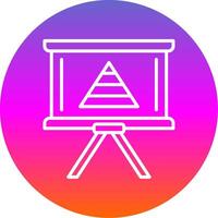 Pyramid Chart Line Gradient Circle Icon vector