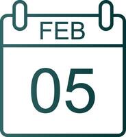 February Line Gradient Icon vector