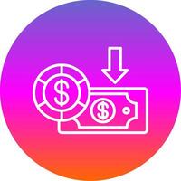 Dollar Line Gradient Circle Icon vector