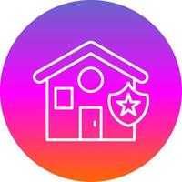 House Line Gradient Circle Icon vector