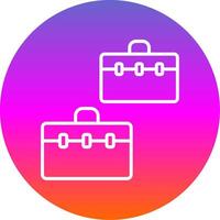 Suitcases Line Gradient Circle Icon vector