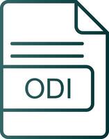 ODI File Format Line Gradient Icon vector