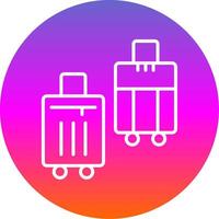 Suitcases Line Gradient Circle Icon vector