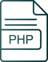 php archivo formato línea degradado icono vector