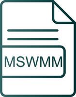 MSWMM File Format Line Gradient Icon vector