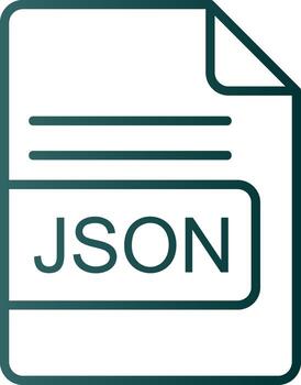 JSON File Format Line Gradient Icon vector