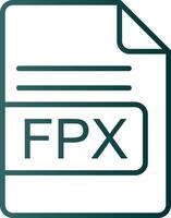 fpx archivo formato línea degradado icono vector