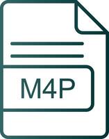 M4P File Format Line Gradient Icon vector