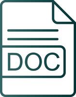 Doc archivo formato línea degradado icono vector