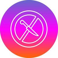 No Knife Line Gradient Circle Icon vector