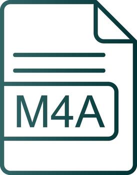 M4A File Format Line Gradient Icon vector