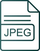 JPEG File Format Line Gradient Icon vector