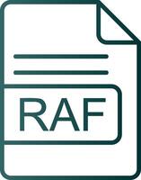 RAF File Format Line Gradient Icon vector