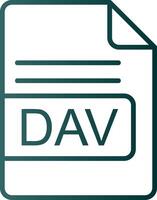 DAV File Format Line Gradient Icon vector