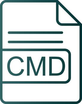 CMD File Format Line Gradient Icon vector