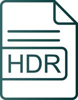 HDR File Format Line Gradient Icon vector