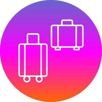 Suitcases Line Gradient Circle Icon vector