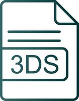 3ds archivo formato línea degradado icono vector