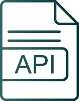 API File Format Line Gradient Icon vector